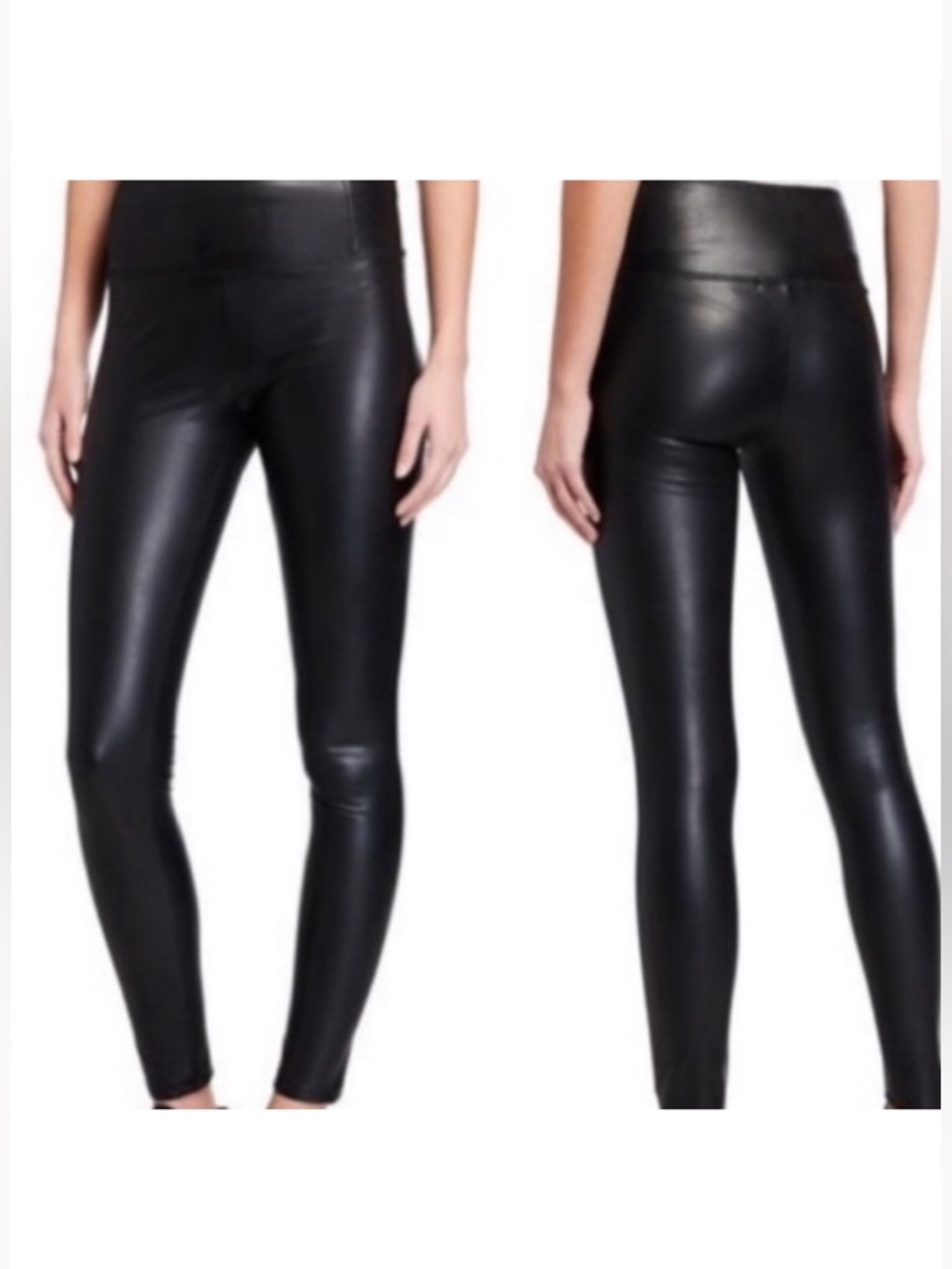 7 For All Mankind Vegan Faux Leather Black Legging S